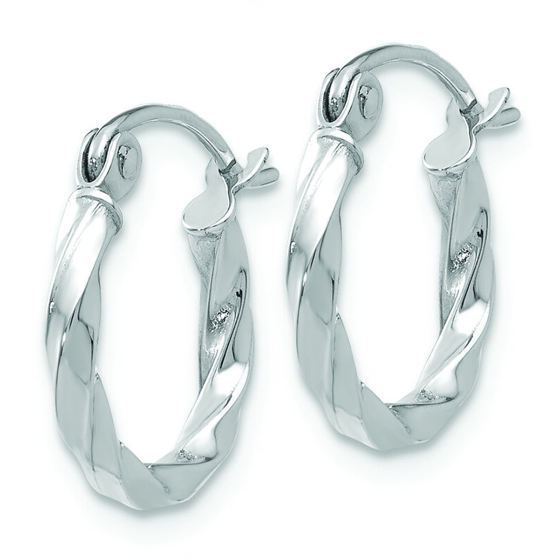 Twist Hoop Earrings in 14k White Gold image number null